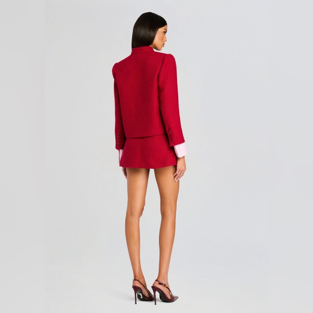 New! SER.O.YA Kristen Boucle Lady Buttoned Jacket Ruby Red Blazer ♥️ Small - Picture 7 of 15